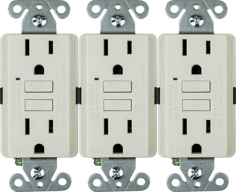 15 Amp Self-Test GFCI Outlet (3-Pack)