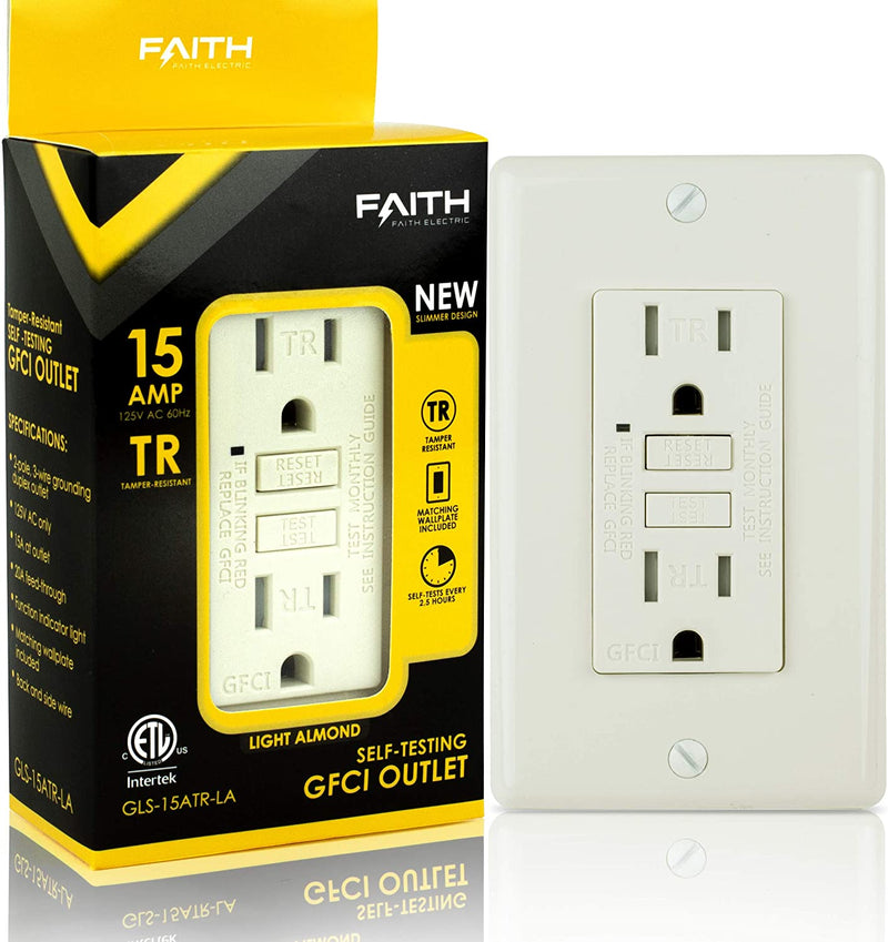 15 Amp Self-Test Tamper Resistant GFCI Outlet