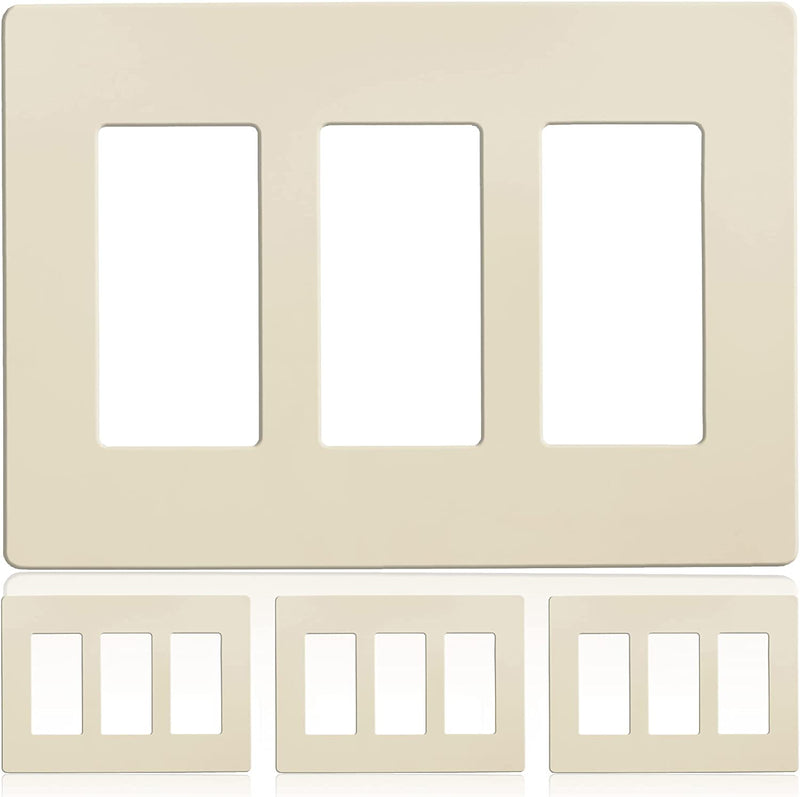 3-Gang Decorator/Rocker Screwless Wall Plate