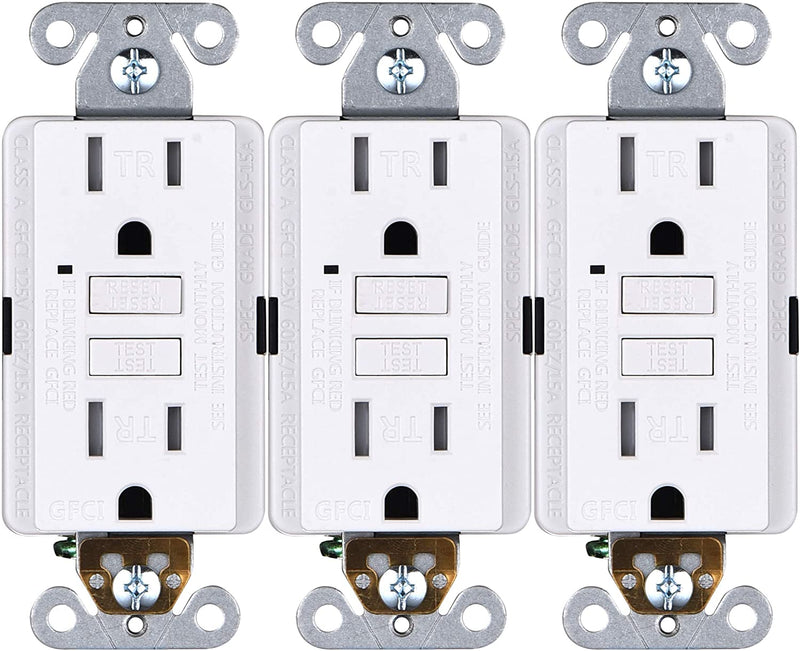 15 Amp Self-Test Tamper Resistant GFCI Outlet (3-Pack)