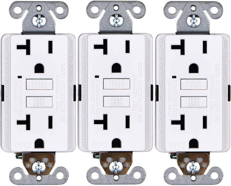 20 Amp Self-Test GFCI Outlet (3-Pack)