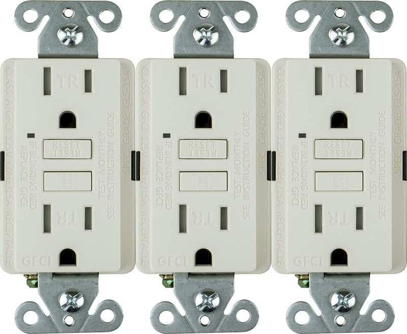 15 Amp Self-Test Tamper Resistant GFCI Outlet (3-Pack)