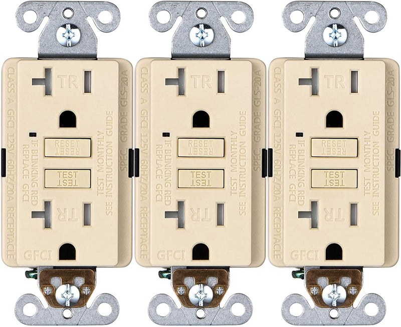 20 Amp Self-Test Tamper Resistant GFCI Outlet (3-Pack)