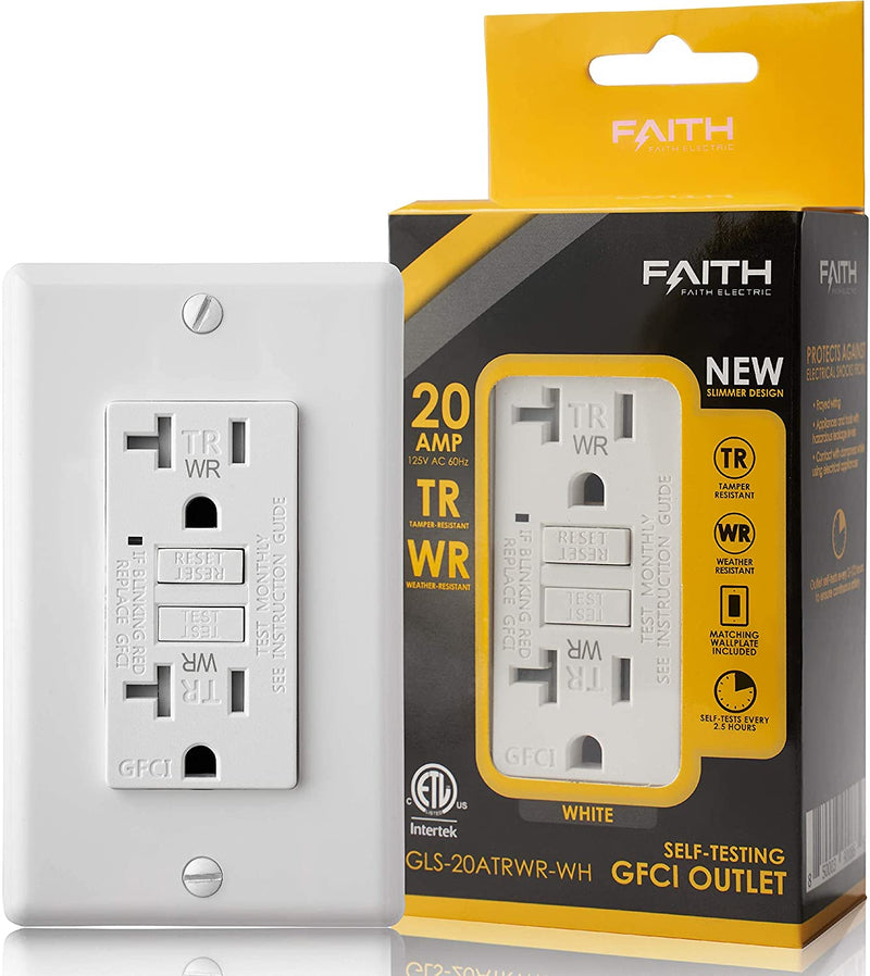 20 Amp Self-Test Tamper and Weather Resistant GFCI Outlet