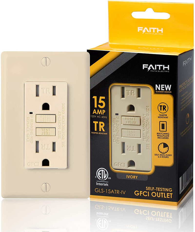 15 Amp Self-Test Tamper Resistant GFCI Outlet