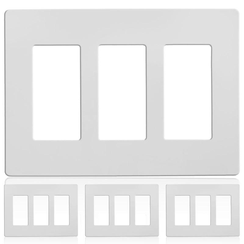 3-Gang Decorator/Rocker Screwless Wall Plate