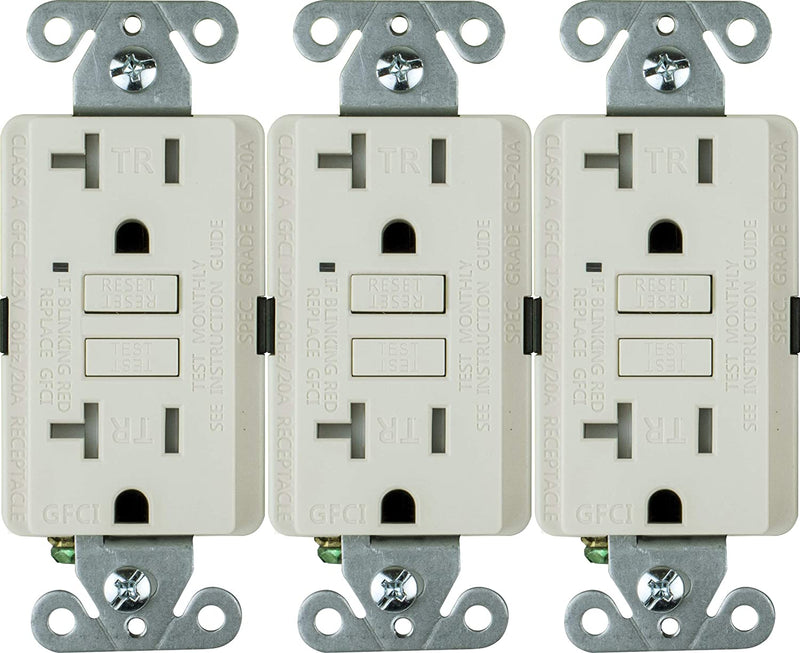 20 Amp Self-Test Tamper Resistant GFCI Outlet (3-Pack)