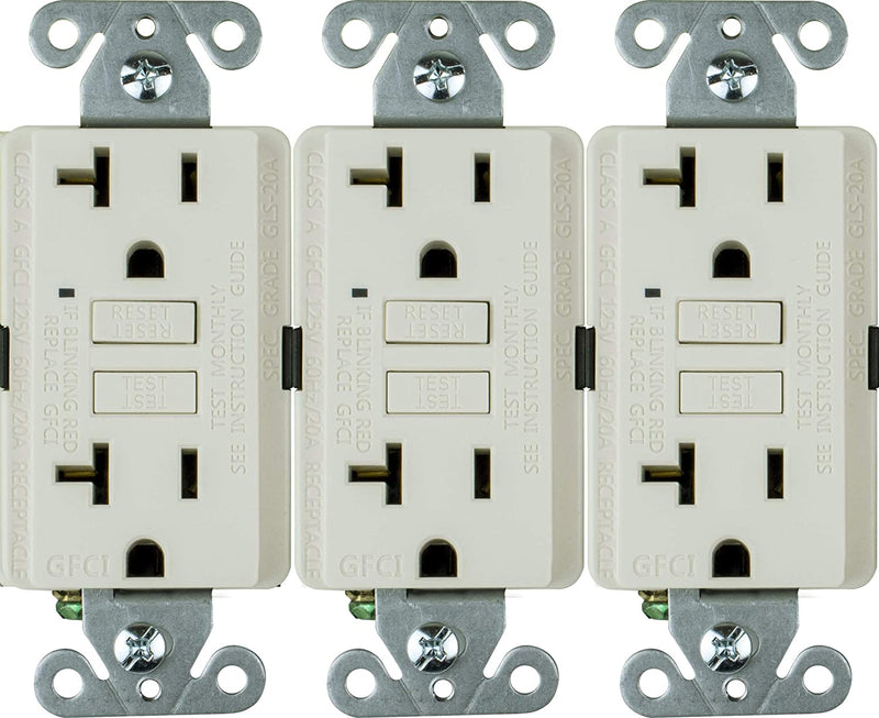 20 Amp Self-Test GFCI Outlet (3-Pack)