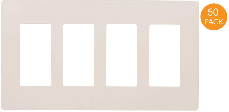 4-Gang Decorator/Rocker Screwless Wall Plate