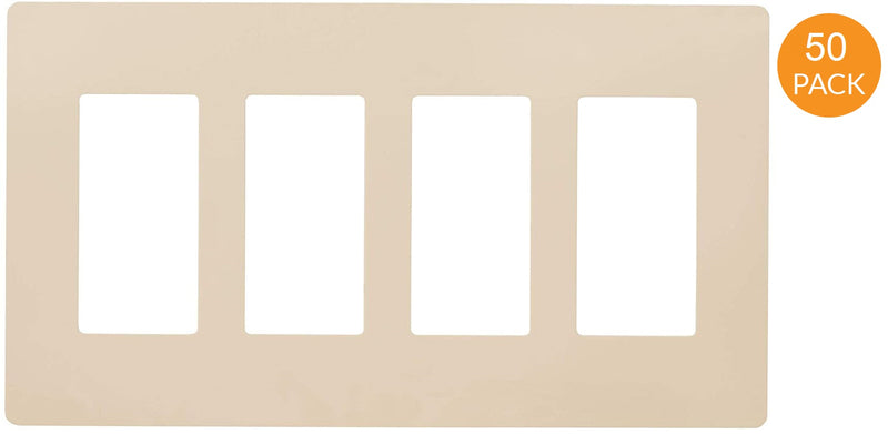 4-Gang Decorator/Rocker Screwless Wall Plate