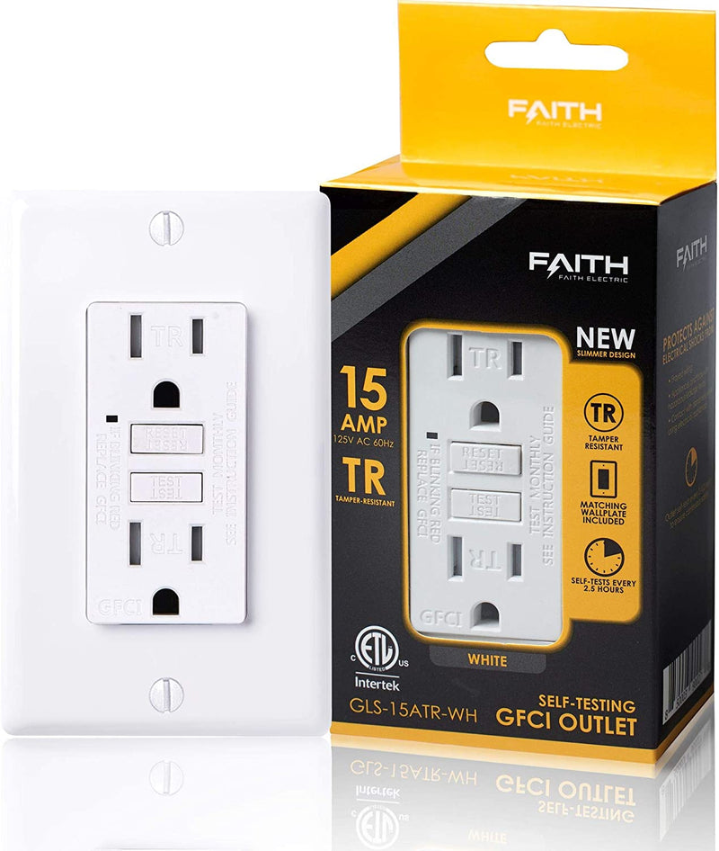 15 Amp Self-Test Tamper Resistant GFCI Outlet