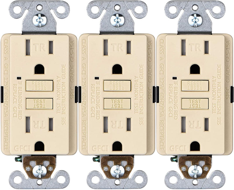 15 Amp Self-Test Tamper Resistant GFCI Outlet (3-Pack)