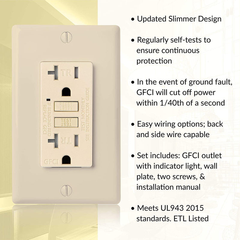 20 Amp Self-Test Tamper Resistant GFCI Outlet