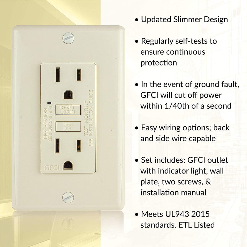 15 Amp Self-Test GFCI Outlet