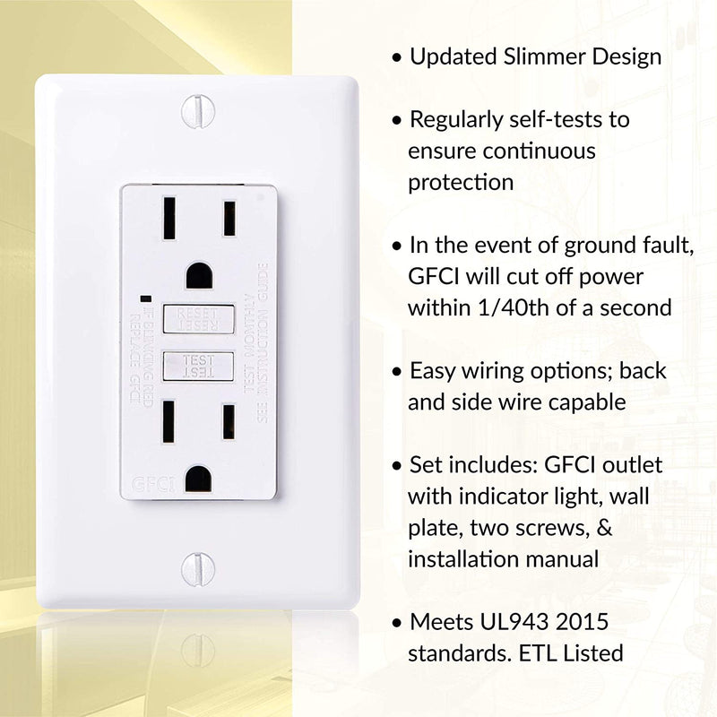 15 Amp Self-Test GFCI Outlet