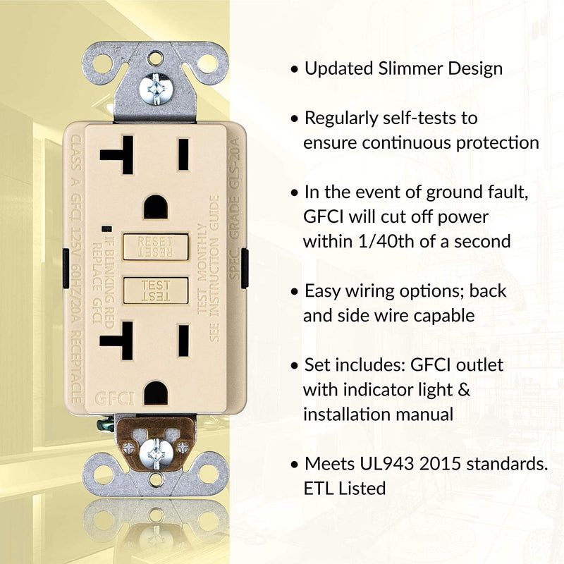 20 Amp Self-Test GFCI Outlet (3-Pack)