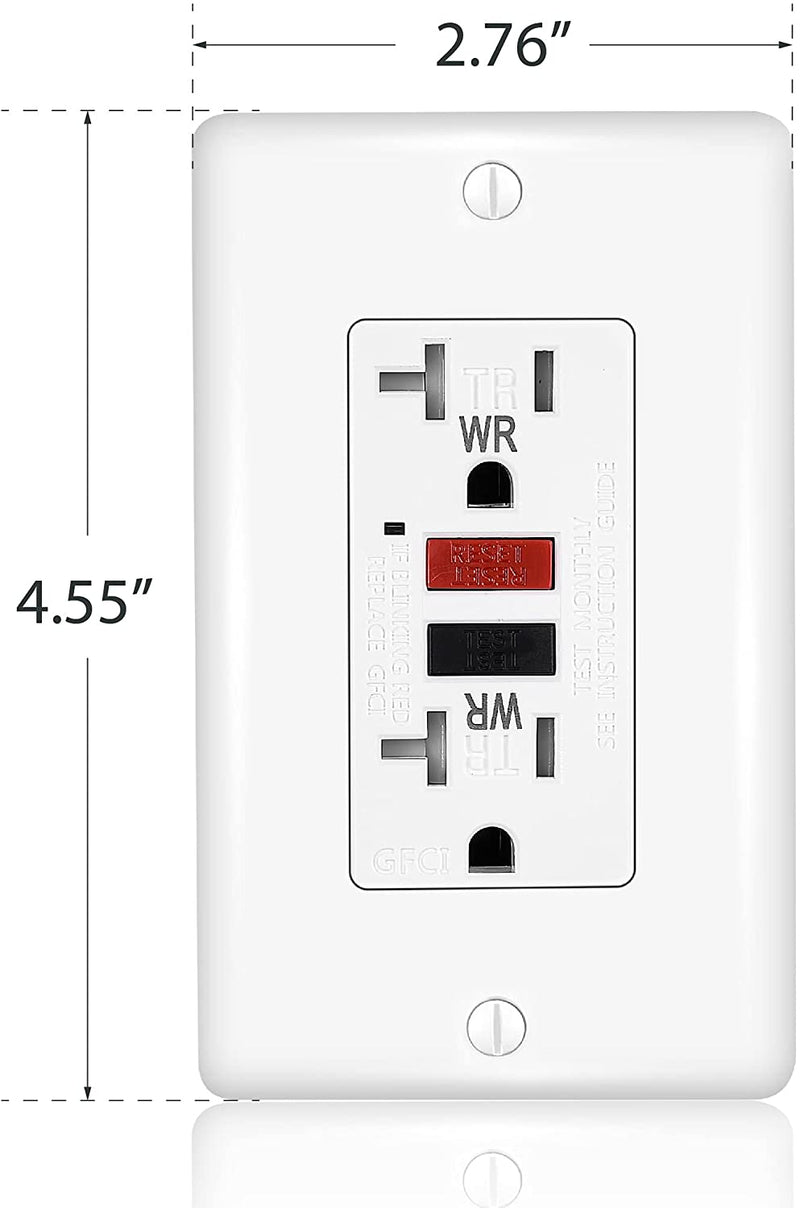 20 Amp Self-Test Tamper and Weather Resistant GFCI Outlet