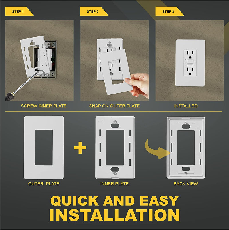 1-Gang Decorator/Rocker Screwless Wall Plate