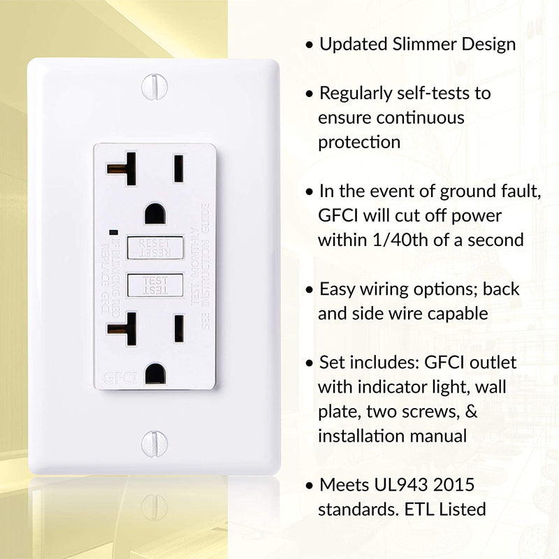 20 Amp Self-Test GFCI Outlet