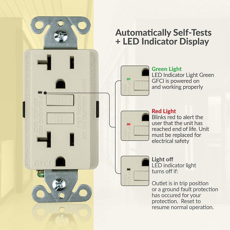 20 Amp Self-Test GFCI Outlet