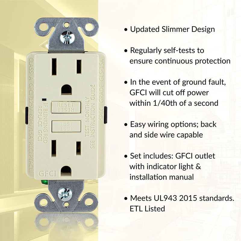 15 Amp Self-Test GFCI Outlet (3-Pack)