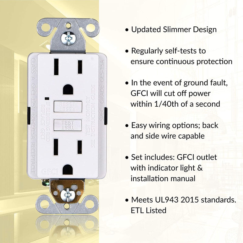 15 Amp Self-Test GFCI Outlet (3-Pack)