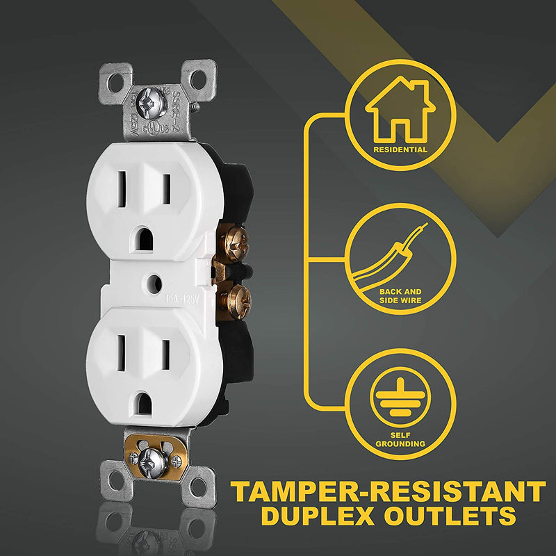 15 Amp Tamper Resistant Duplex Outlet