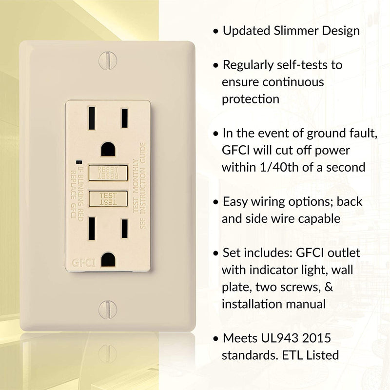 15 Amp Self-Test GFCI Outlet