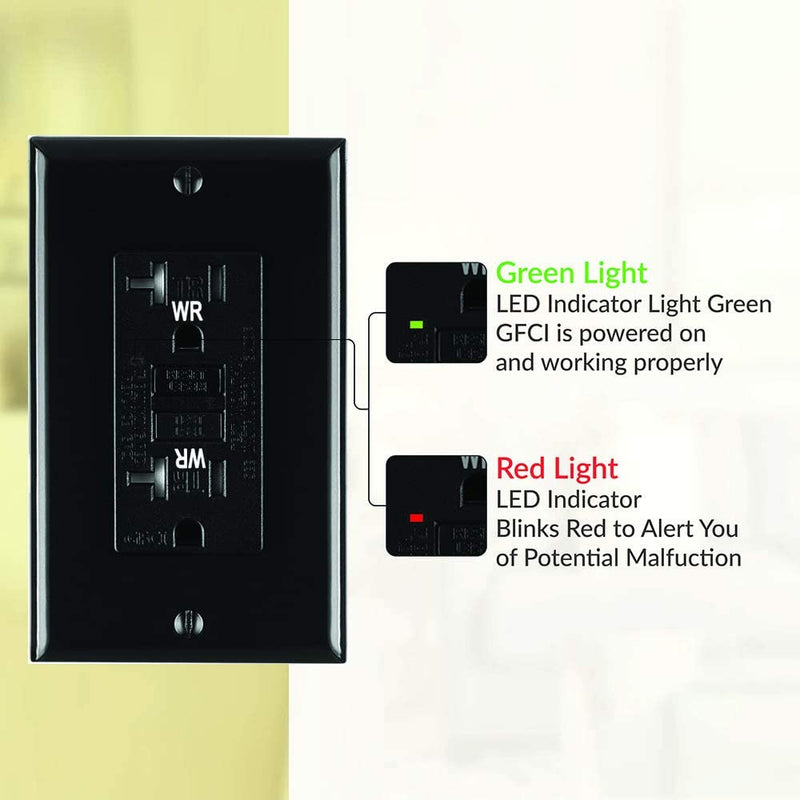 20 Amp Self-Test Tamper and Weather Resistant GFCI Outlet