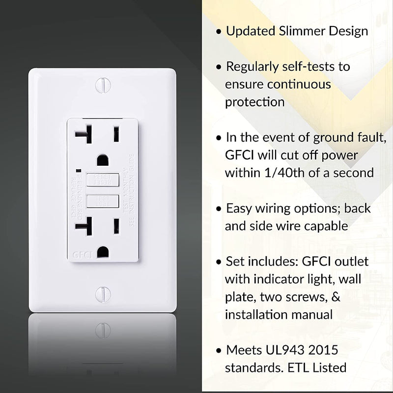 20 Amp Self-Test GFCI Outlet