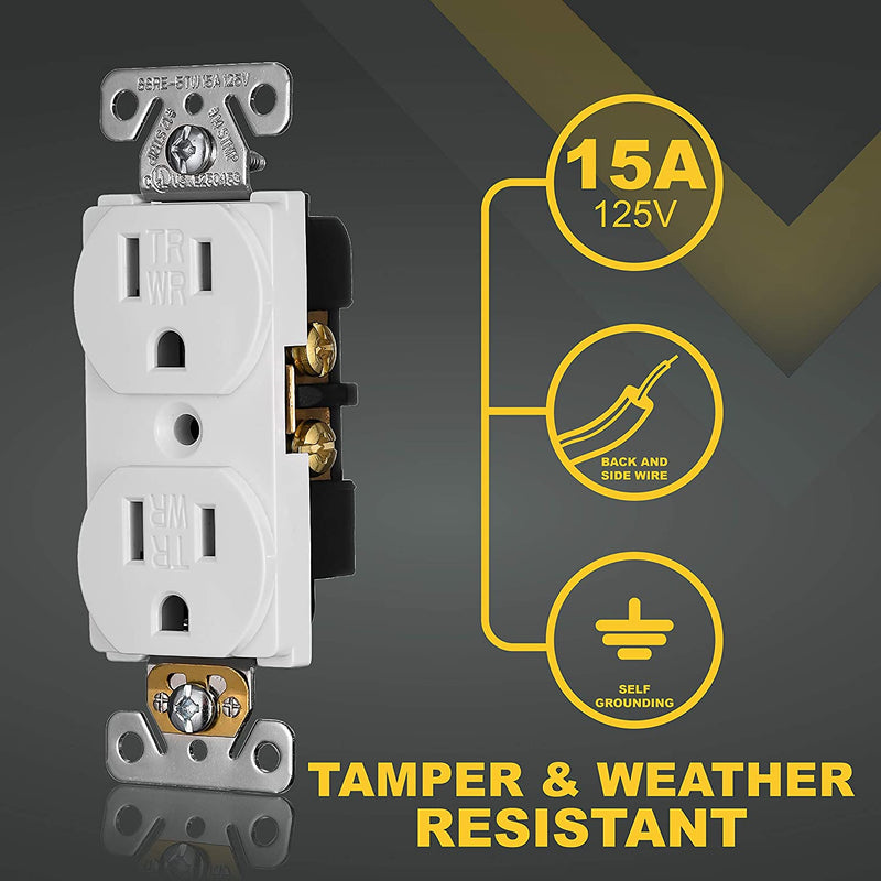 15 Amp Weather and Tamper Resistant Duplex Outlet