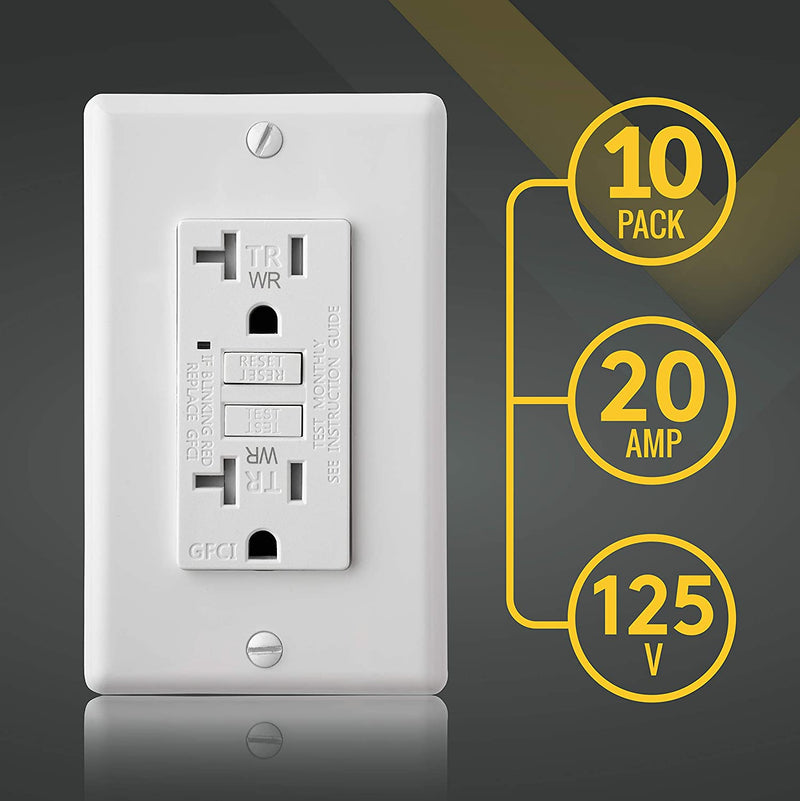 20 Amp Self-Test Tamper and Weather Resistant GFCI Outlet