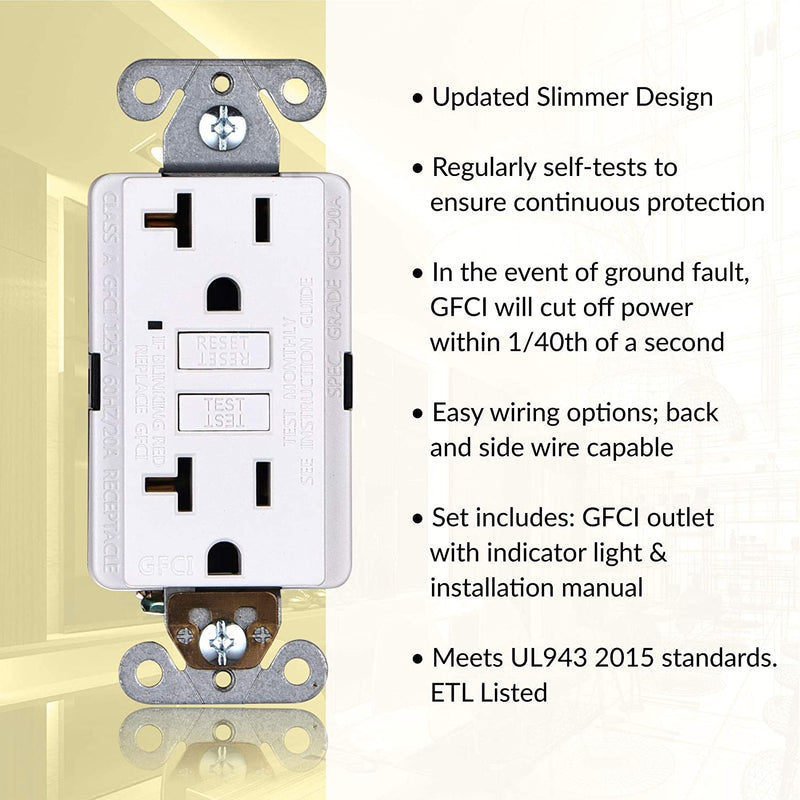 20 Amp Self-Test GFCI Outlet (3-Pack)