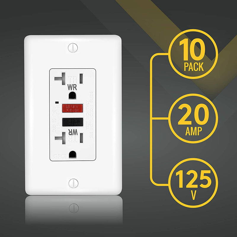 20 Amp Self-Test Tamper and Weather Resistant GFCI Outlet