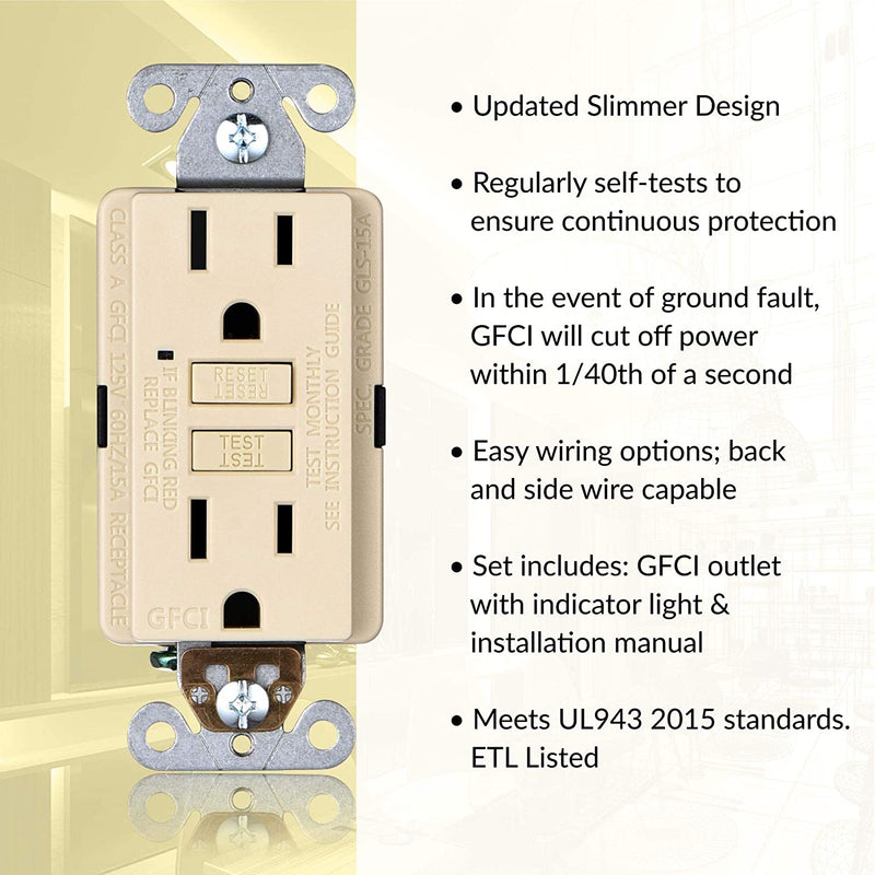 15 Amp Self-Test GFCI Outlet (3-Pack)