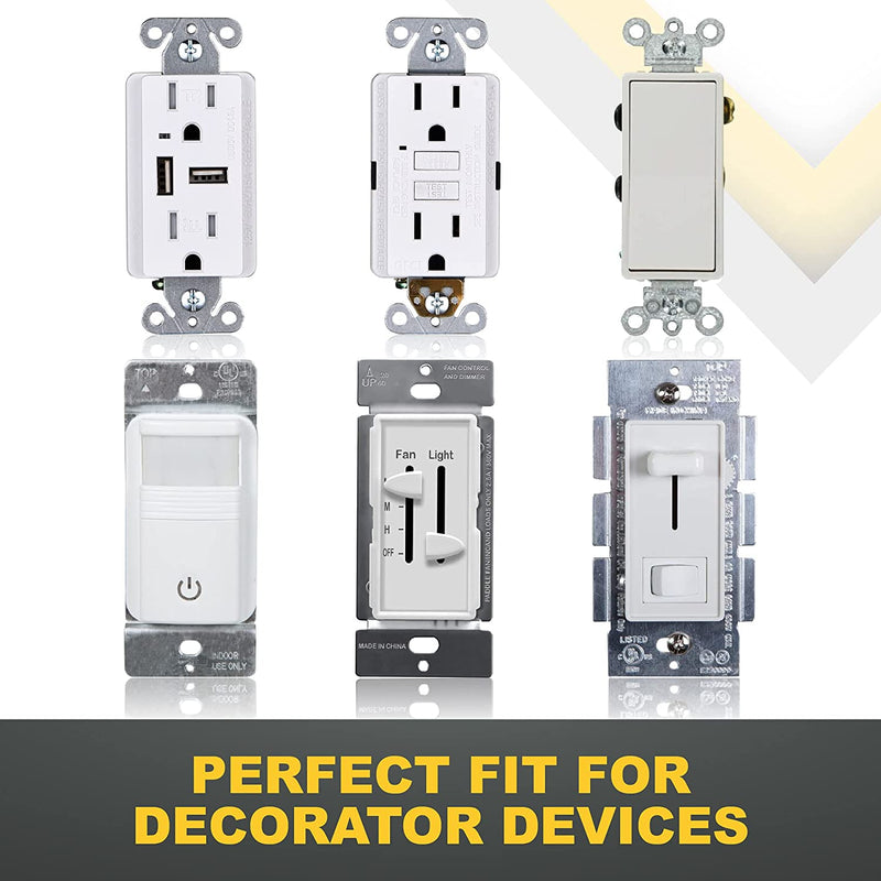 2-Gang Decorator/Rocker Screwless Wall Plate