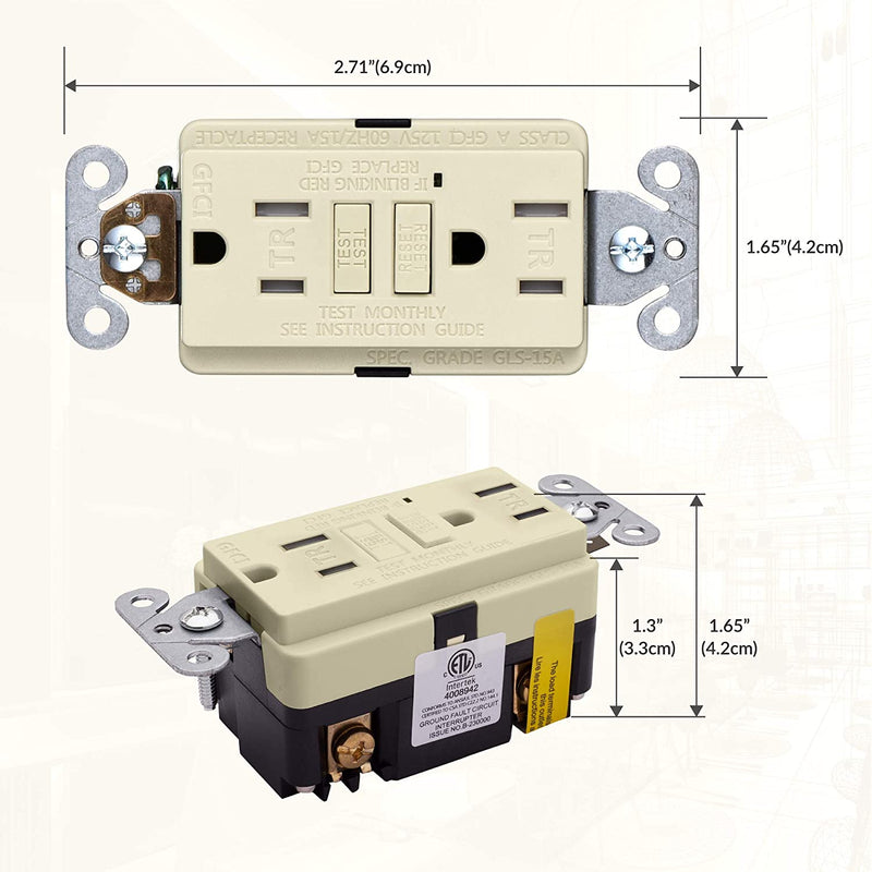 15 Amp Self-Test Tamper Resistant GFCI Outlet