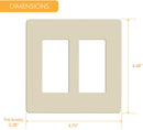 2-Gang Decorator/Rocker Screwless Wall Plate