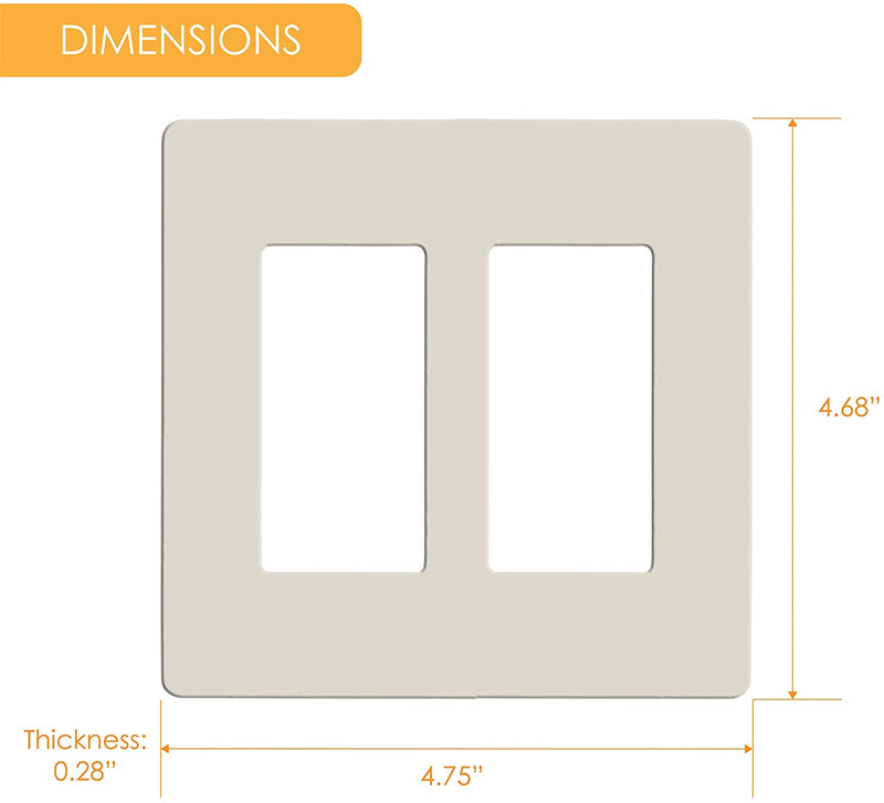 2-Gang Decorator/Rocker Screwless Wall Plate