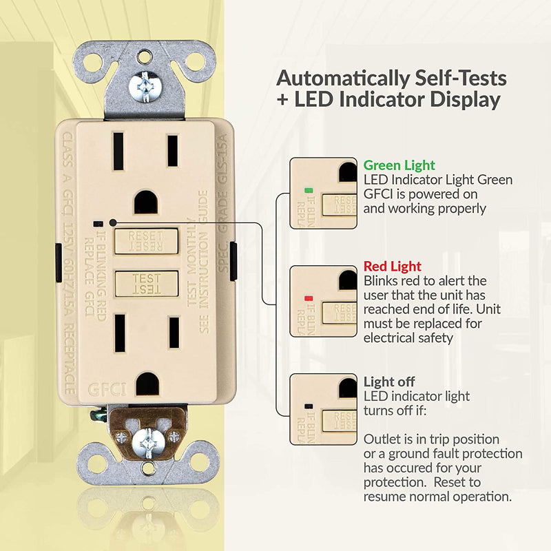 15 Amp Self-Test GFCI Outlet (3-Pack)