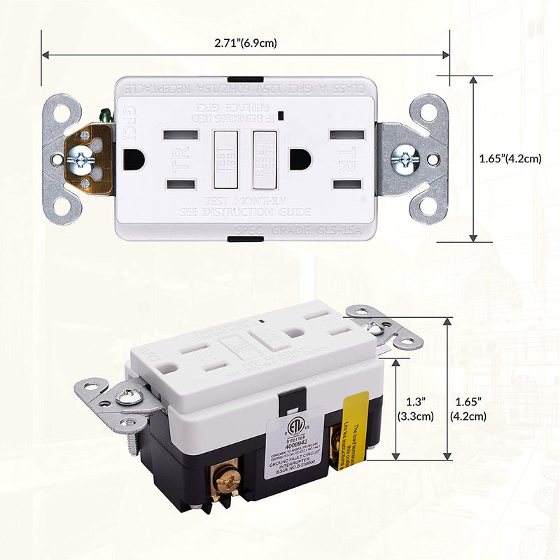 15 Amp Self-Test Tamper Resistant GFCI Outlet (3-Pack)