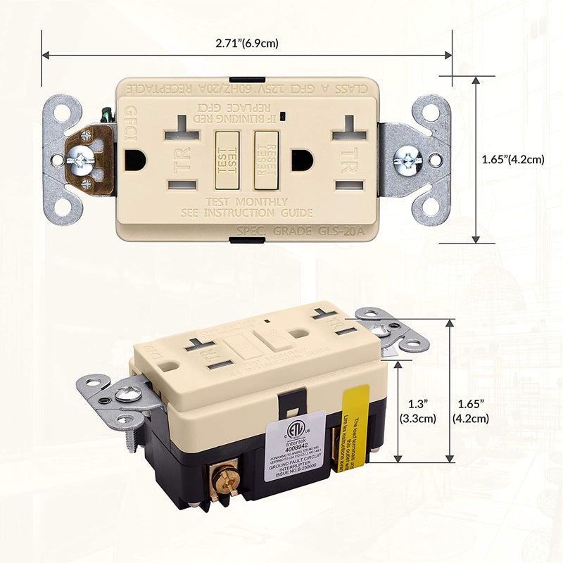 20 Amp Self-Test Tamper Resistant GFCI Outlet