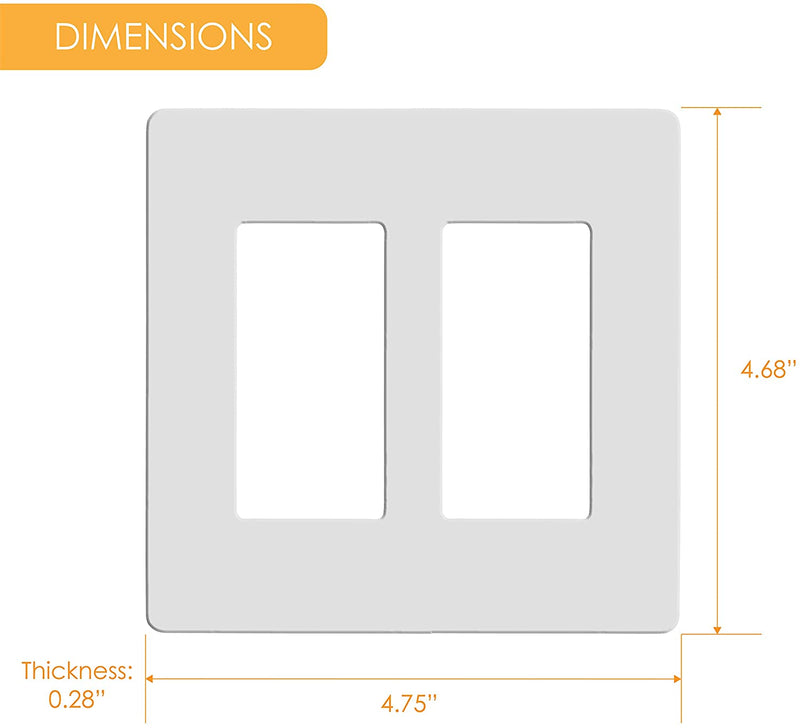 2-Gang Decorator/Rocker Screwless Wall Plate