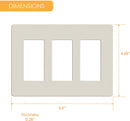 3-Gang Decorator/Rocker Screwless Wall Plate