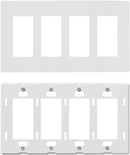 4-Gang Decorator/Rocker Screwless Wall Plate