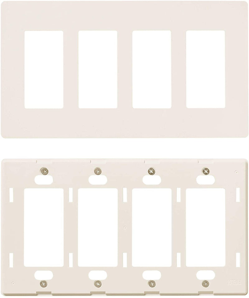 4-Gang Decorator/Rocker Screwless Wall Plate