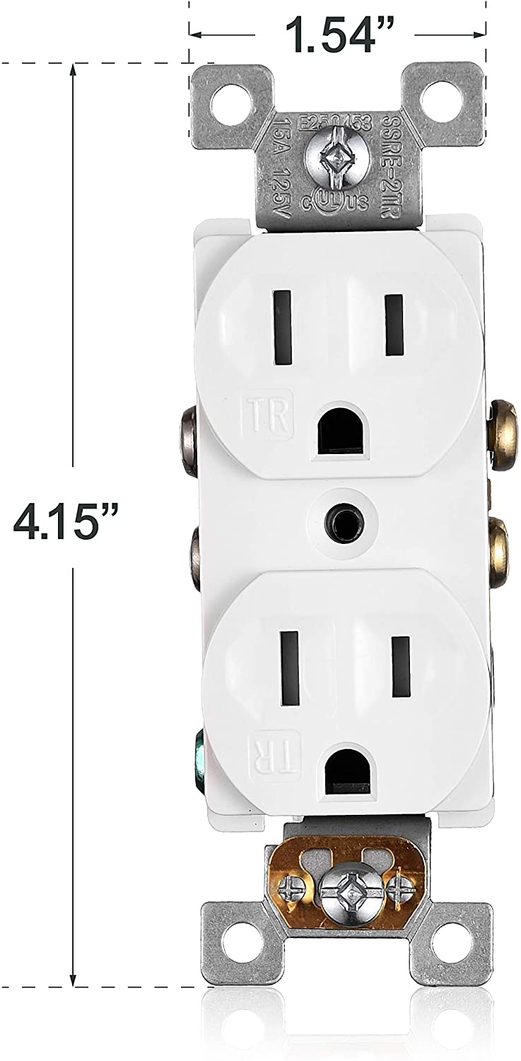 15 Amp Tamper Resistant Duplex Outlet