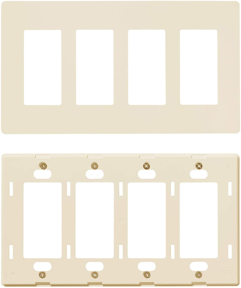 4-Gang Decorator/Rocker Screwless Wall Plate