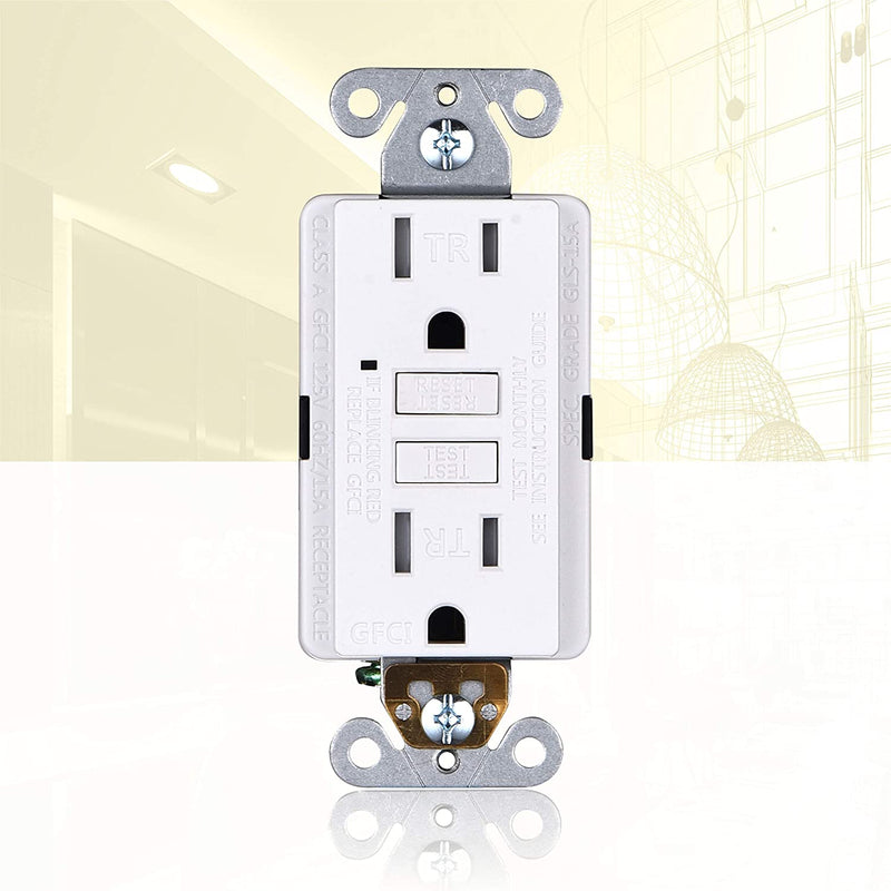 15 Amp Self-Test Tamper Resistant GFCI Outlet