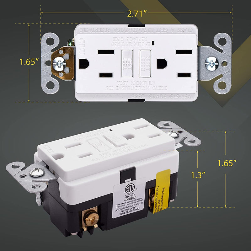 15 Amp Self-Test GFCI Outlet